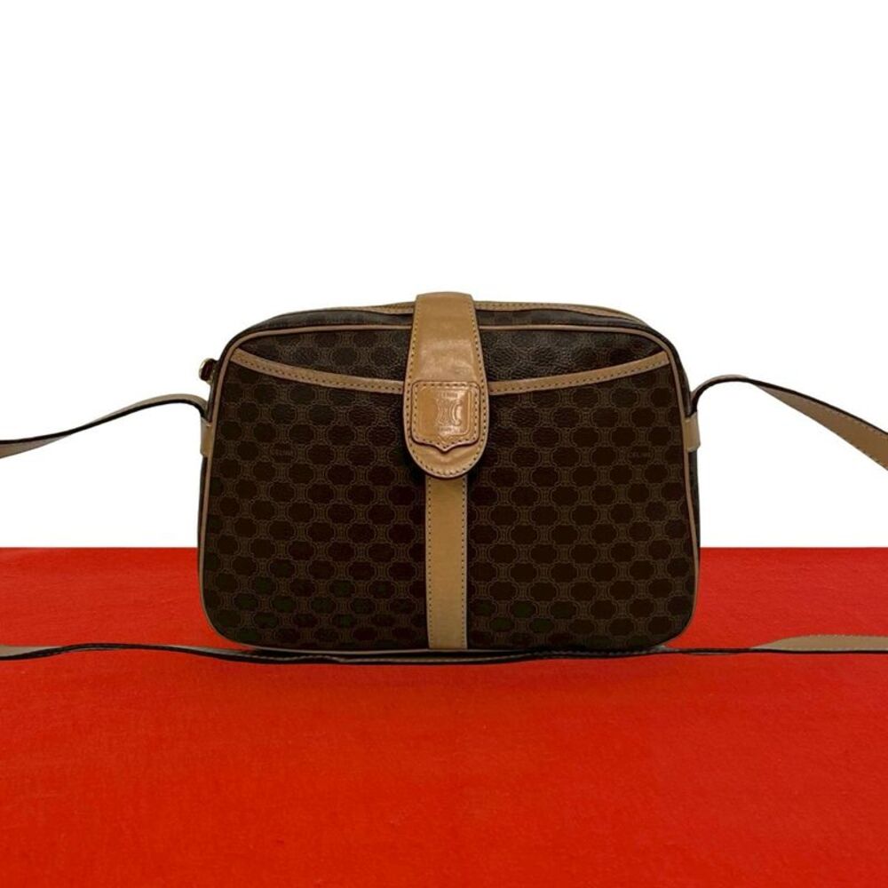 Celine Macadam Triomphe PVC Leather Shoulder Bag